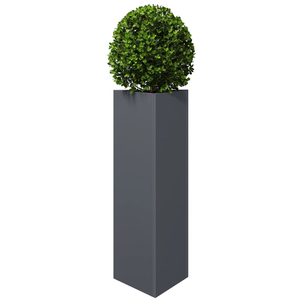 vidaXL Jardiniere grădină, 2 buc. antracit 30x26x75 cm oțel triunghi vidaXL Jardiniere grădină, 2 buc. antracit 30x26x75 cm oțel triunghi