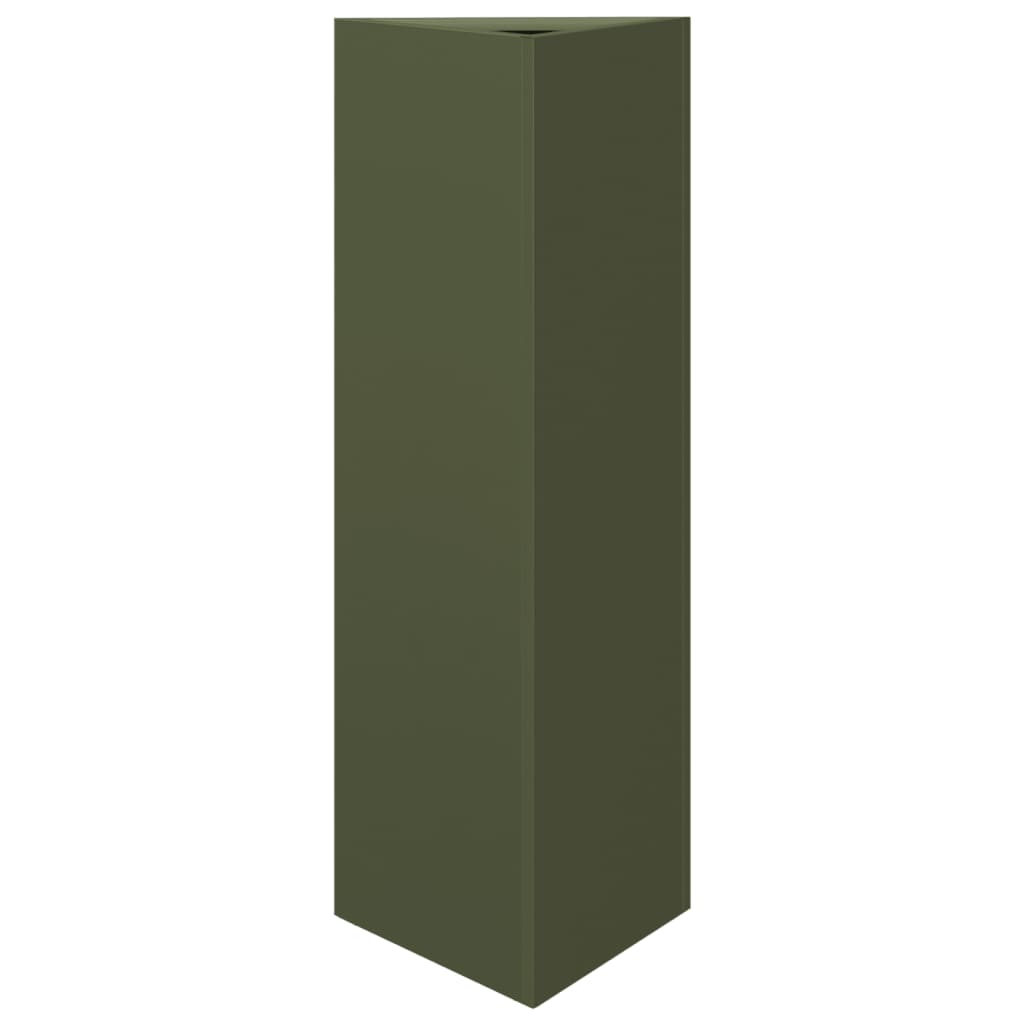 vidaXL Jardinieră de grădină, verde, 30x26x75 cm, oțel, triunghiulară vidaXL Jardinieră de grădină, verde, 30x26x75 cm, oțel, triunghiulară