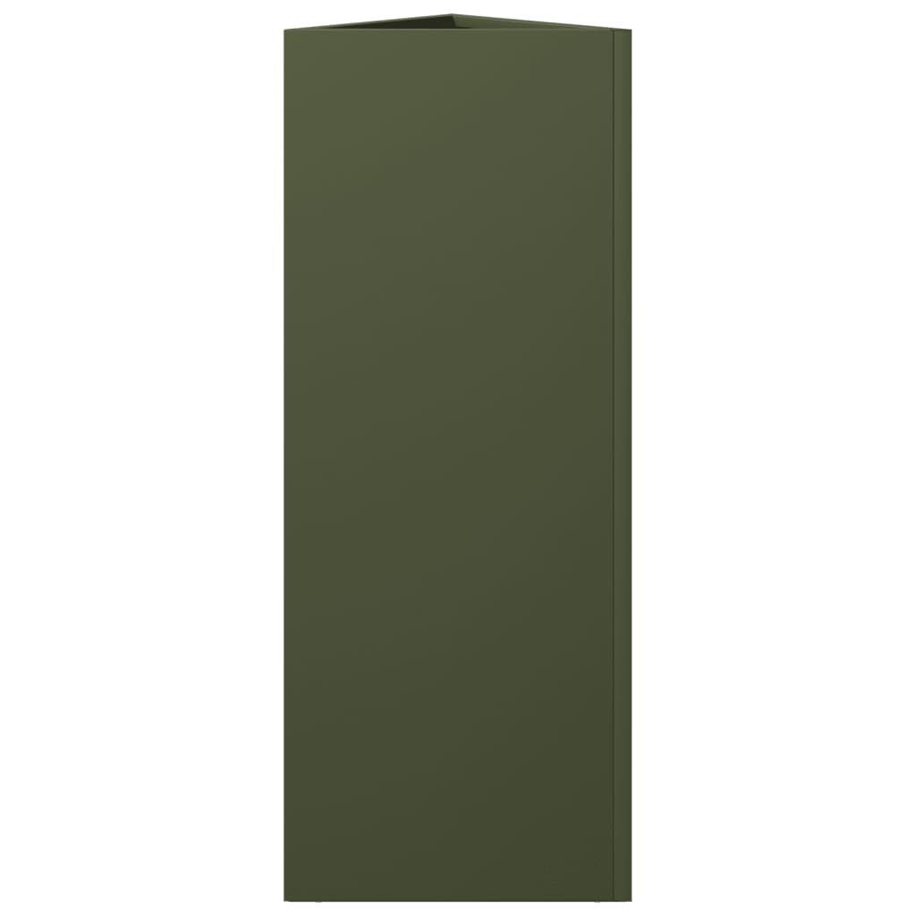 vidaXL Jardinieră de grădină, verde, 30x26x75 cm, oțel, triunghiulară vidaXL Jardinieră de grădină, verde, 30x26x75 cm, oțel, triunghiulară