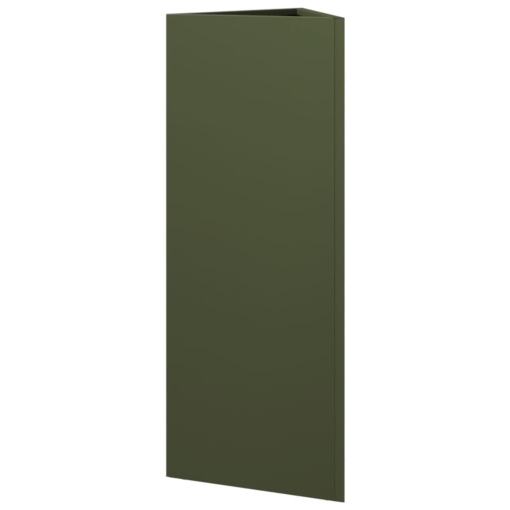 vidaXL Jardinieră de grădină, verde, 30x26x75 cm, oțel, triunghiulară vidaXL Jardinieră de grădină, verde, 30x26x75 cm, oțel, triunghiulară