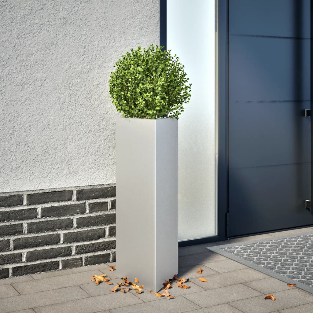 vidaXL Jardinieră de grădină, 30x26x75 cm, oțel galvanizat, triunghi vidaXL Jardinieră de grădină, 30x26x75 cm, oțel galvanizat, triunghi