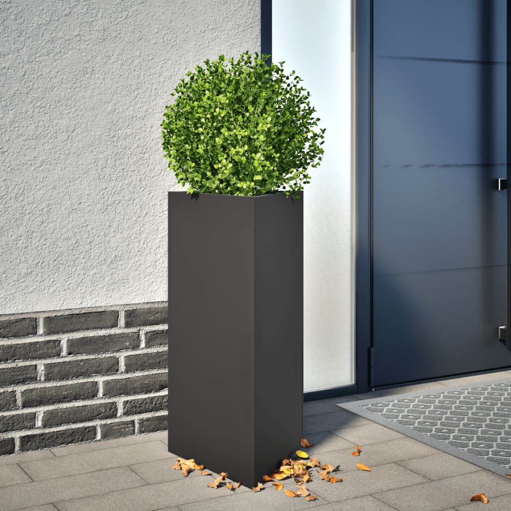 vidaXL Jardinieră de grădină negru, 40x34,5x70 cm, oțel, triunghiulară vidaXL Jardinieră de grădină negru, 40x34,5x70 cm, oțel, triunghiulară