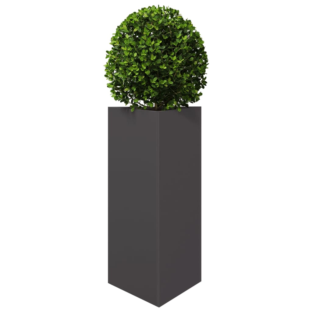 vidaXL Jardiniere grădină 2 buc., negru, 40x34,5x70 cm, oțel, triunghi