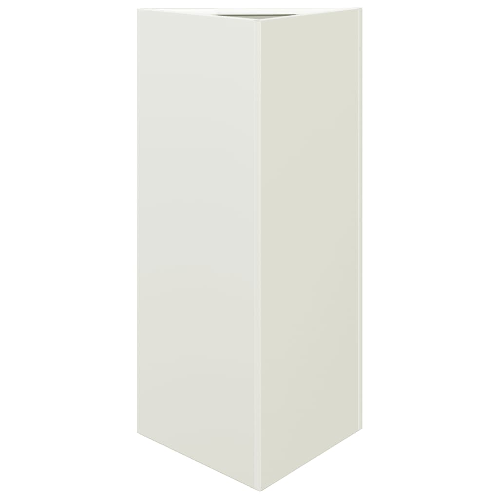 vidaXL Jardiniere grădină, 2 buc., alb, 40x34,5x70 cm, oțel, triunghi