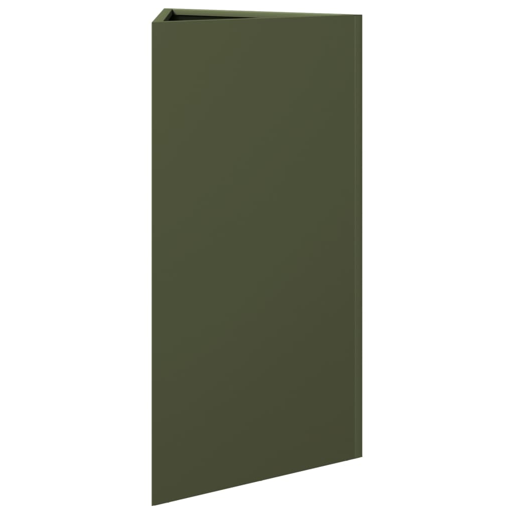 vidaXL Jardiniere grădină, 2 buc., verde, 40x34,5x70cm, oțel, triunghi
