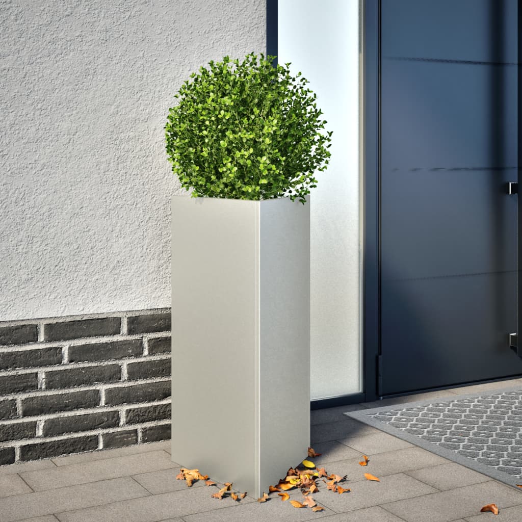 vidaXL Jardinieră de grădină, 40x34,5x70 cm, oțel inoxidabil, triunghi vidaXL Jardinieră de grădină, 40x34,5x70 cm, oțel inoxidabil, triunghi