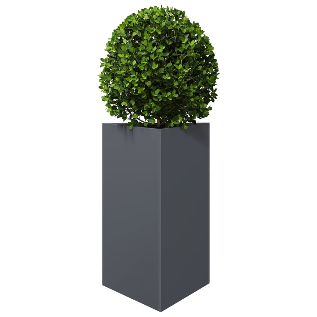 vidaXL Jardiniere grădină, 2 buc. antracit 50x43x75 cm oțel triunghi
