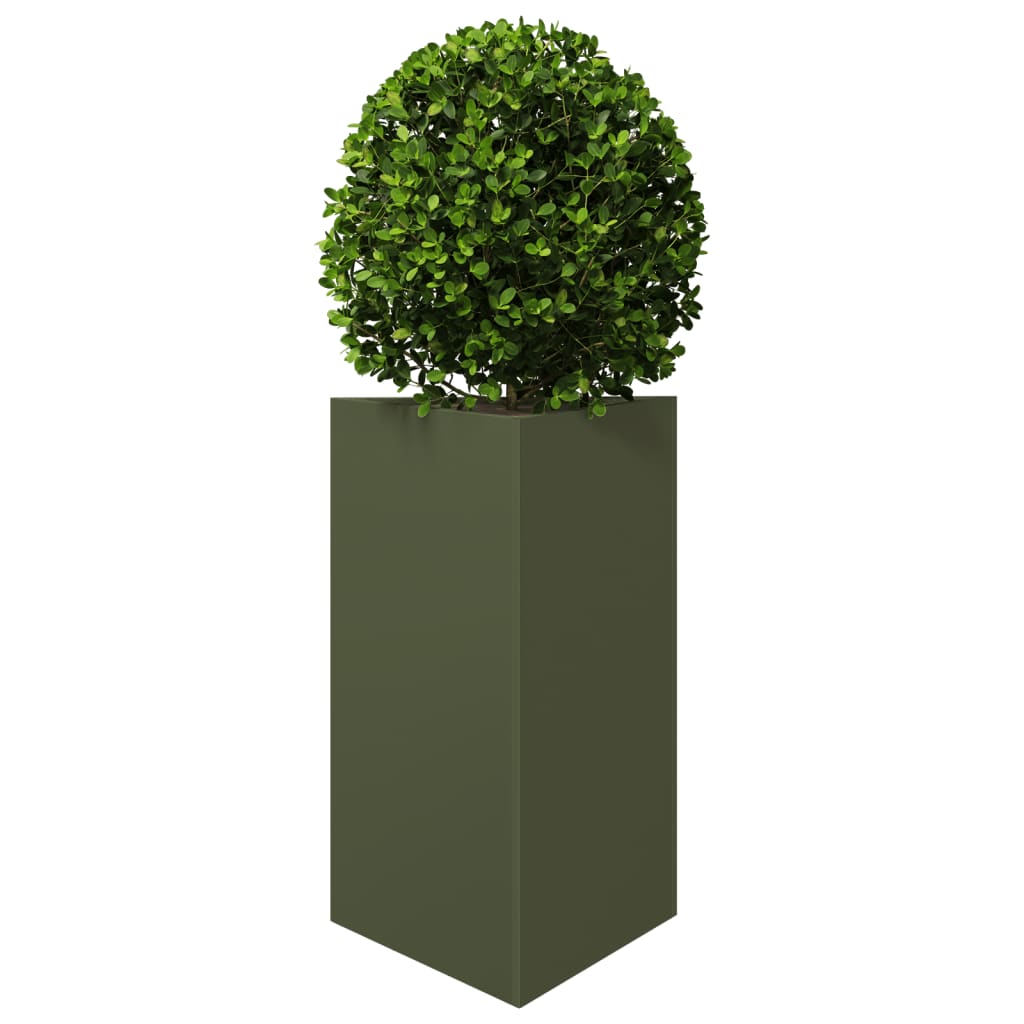 vidaXL Jardiniere grădină, 2 buc., verde, 50x43x75 cm, oțel, triunghi vidaXL Jardiniere grădină, 2 buc., verde, 50x43x75 cm, oțel, triunghi