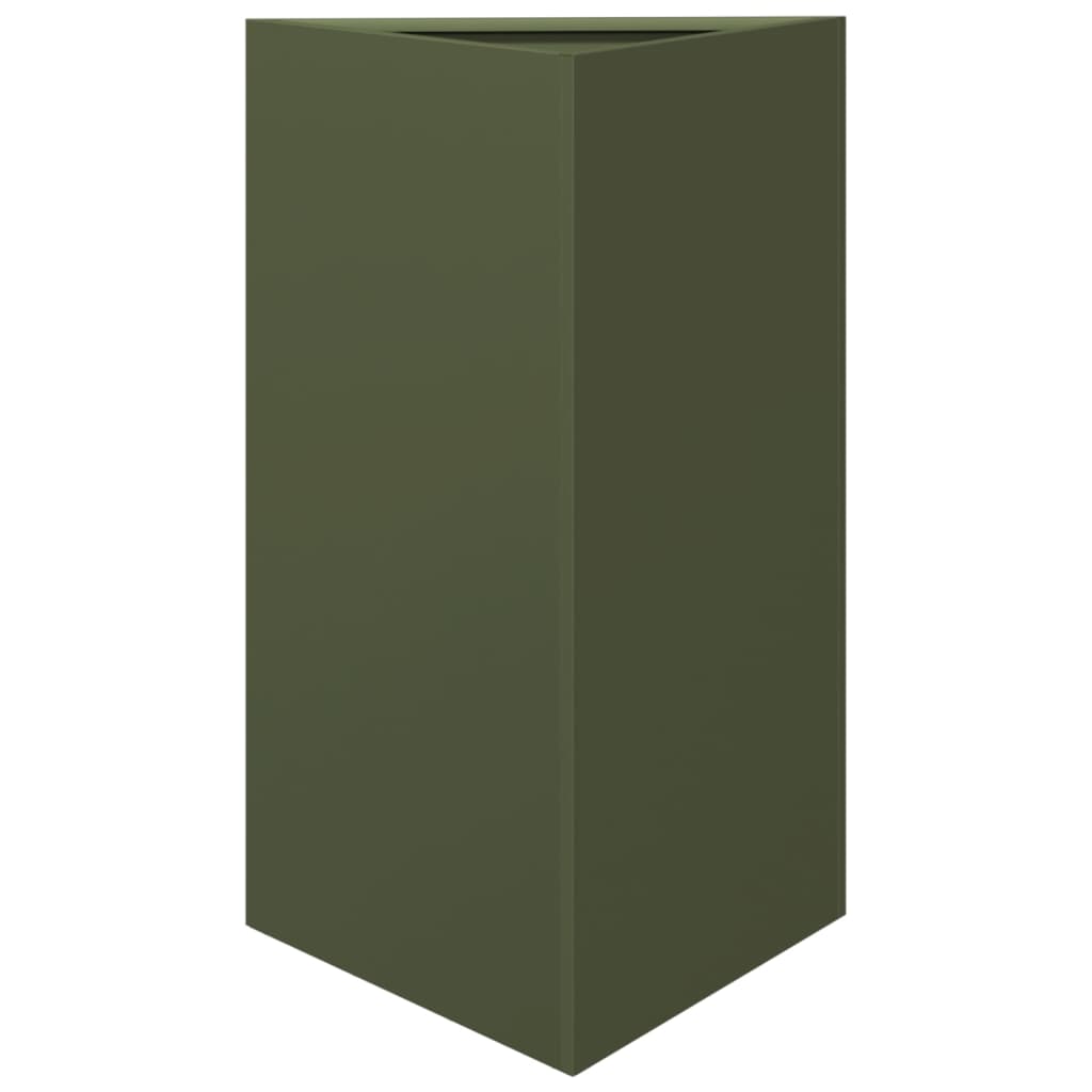 vidaXL Jardiniere grădină, 2 buc., verde, 50x43x75 cm, oțel, triunghi vidaXL Jardiniere grădină, 2 buc., verde, 50x43x75 cm, oțel, triunghi