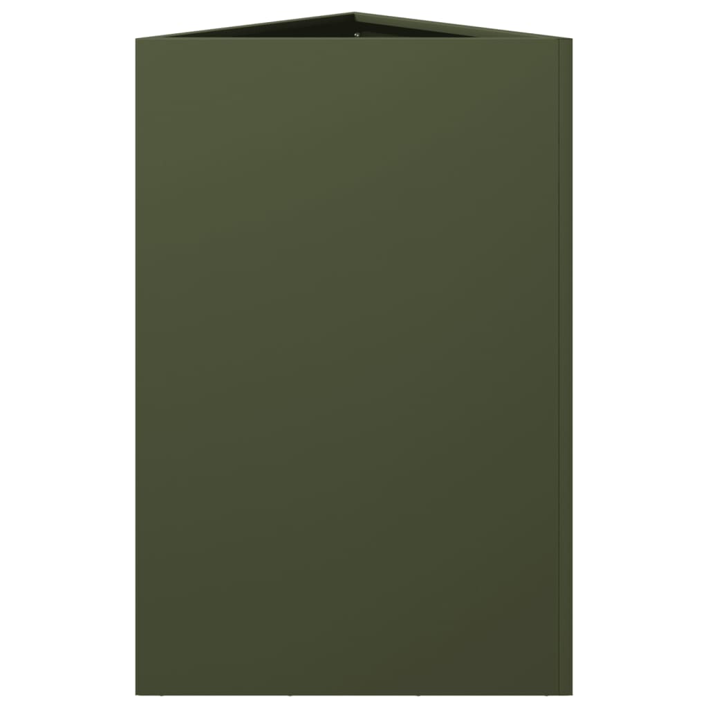 vidaXL Jardiniere grădină, 2 buc., verde, 50x43x75 cm, oțel, triunghi vidaXL Jardiniere grădină, 2 buc., verde, 50x43x75 cm, oțel, triunghi