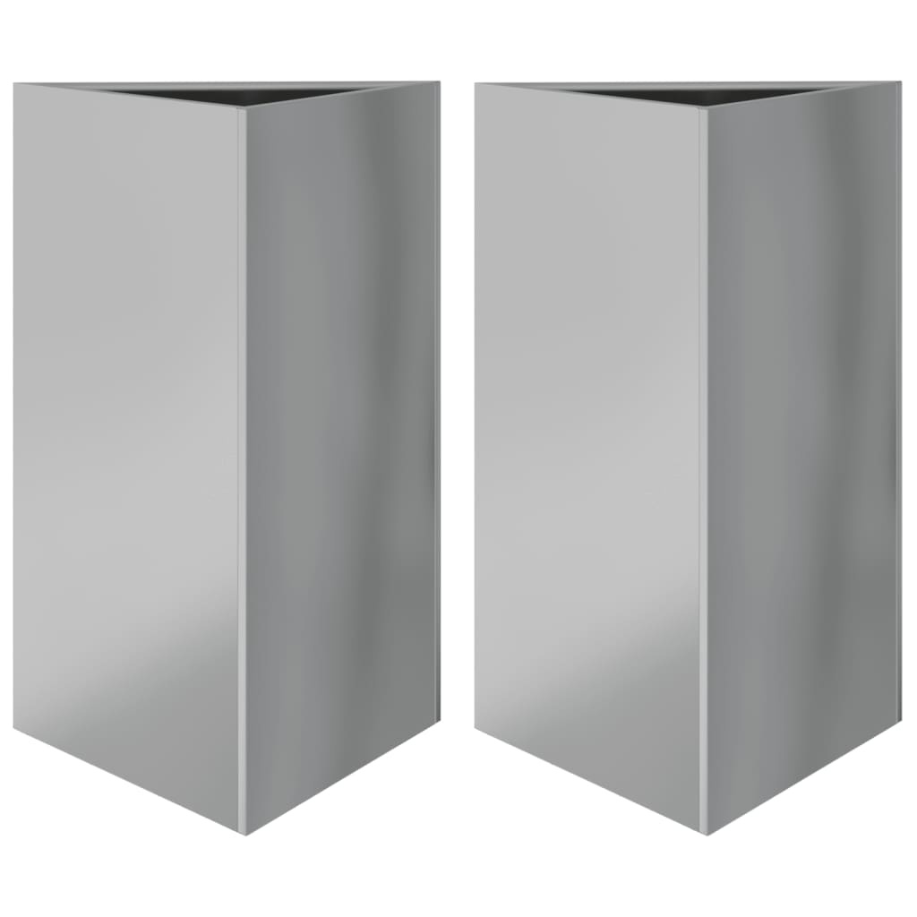 vidaXL Jardiniere grădină, 2 buc. 50x43x75 cm oțel galvanizat triunghi