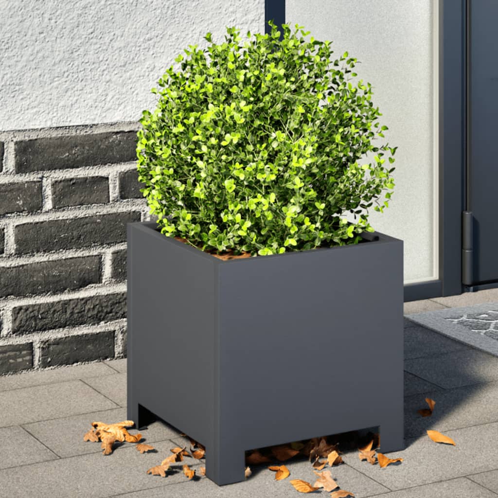 vidaXL Jardinieră de grădină, antracit, 30x30x30 cm, oțel vidaXL Jardinieră de grădină, antracit, 30x30x30 cm, oțel