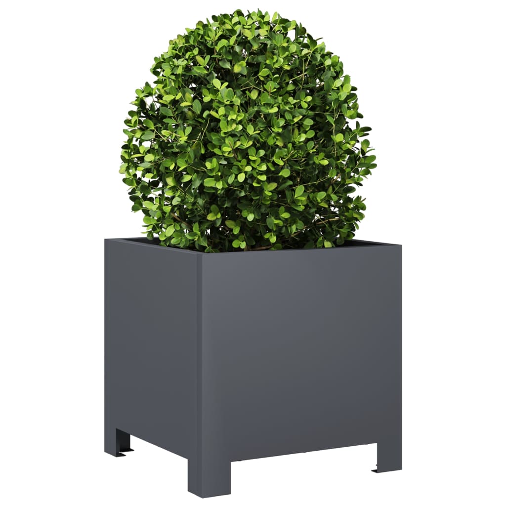 vidaXL Jardiniere de grădină, 2 buc., antracit, 30x30x30 cm, oțel vidaXL Jardiniere de grădină, 2 buc., antracit, 30x30x30 cm, oțel