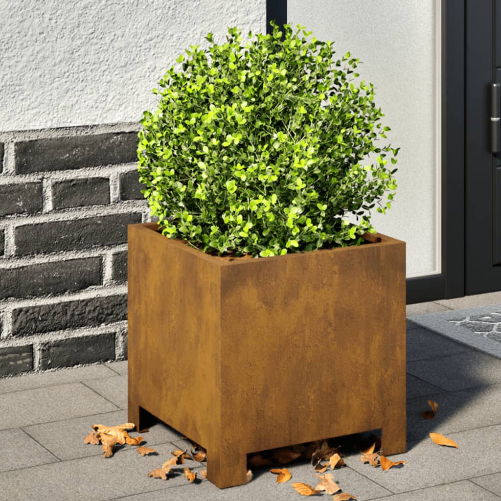 vidaXL Jardiniere de grădină 2 buc 30x30x30 cm Oțel pentru intemperii vidaXL Jardiniere de grădină 2 buc 30x30x30 cm Oțel pentru intemperii