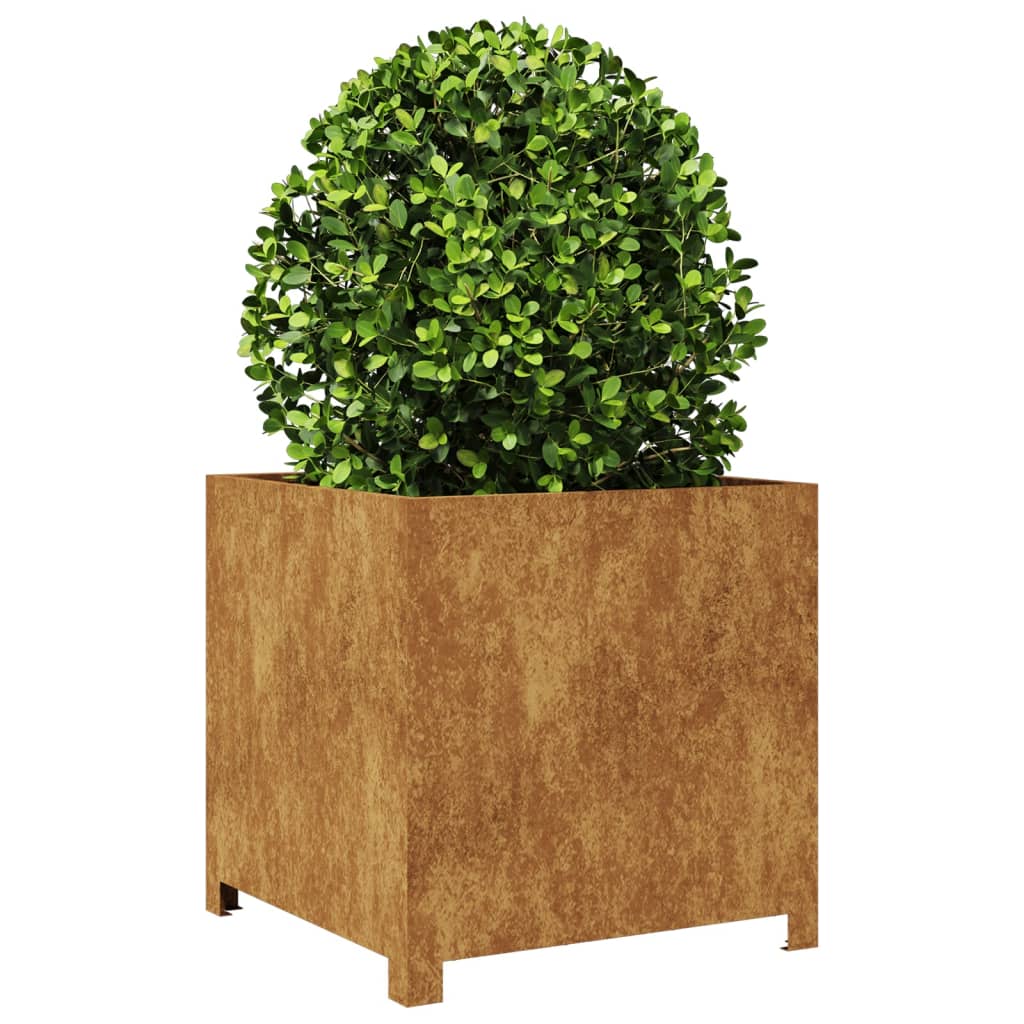 vidaXL Jardinier de grădină 50x50x50 cm Oțel pentru intemperii