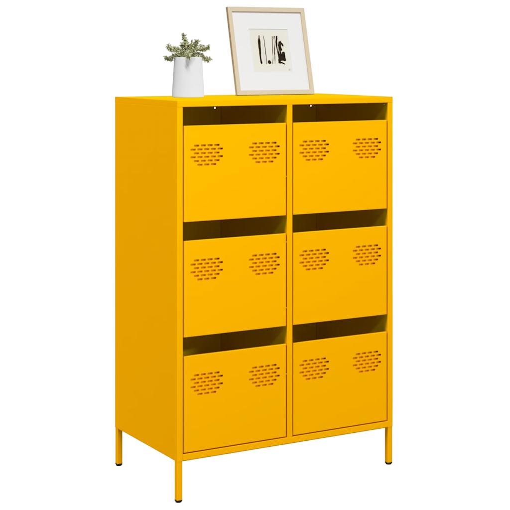 vidaXL Dulap înalt, galben muștar, 68x39x101,5 cm, oțel vidaXL Dulap înalt, galben muștar, 68x39x101,5 cm, oțel