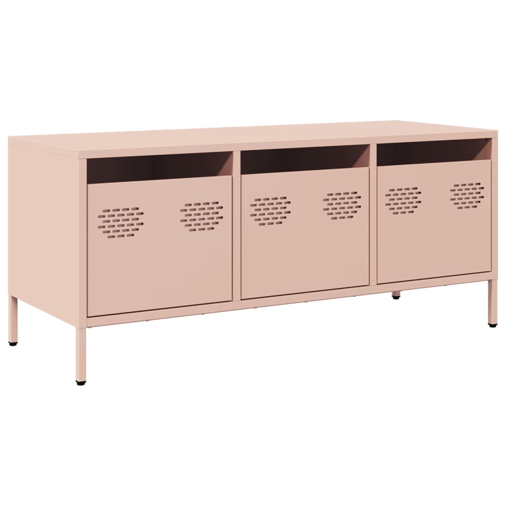 vidaXL Dulap TV, roz, 101,5x39x43,5 cm, oțel laminat la rece vidaXL Dulap TV, roz, 101,5x39x43,5 cm, oțel laminat la rece