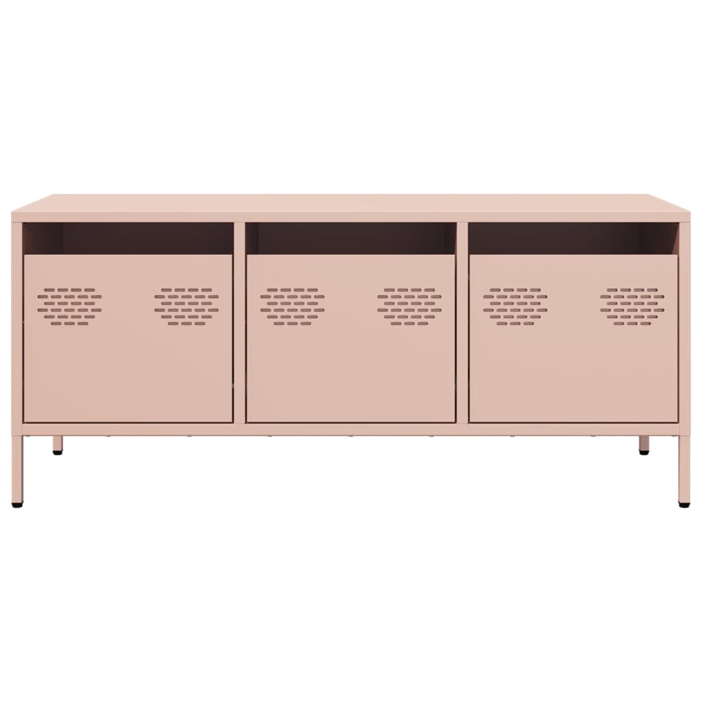 vidaXL Dulap TV, roz, 101,5x39x43,5 cm, oțel laminat la rece vidaXL Dulap TV, roz, 101,5x39x43,5 cm, oțel laminat la rece