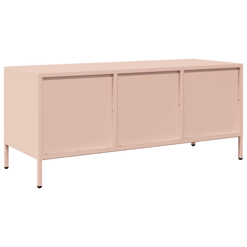 vidaXL Dulap TV, roz, 101,5x39x43,5 cm, oțel laminat la rece vidaXL Dulap TV, roz, 101,5x39x43,5 cm, oțel laminat la rece