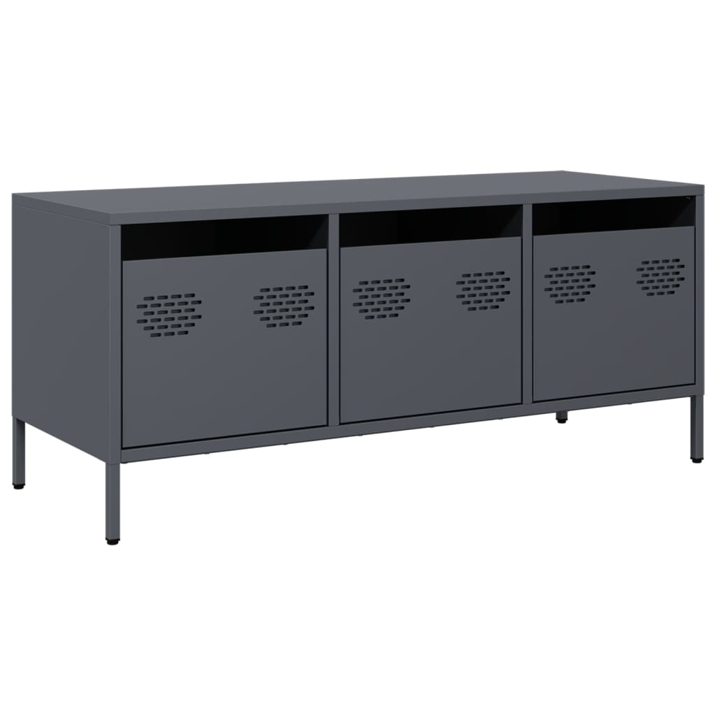 vidaXL Dulap TV, antracit, 101,5x39x43,5 cm, oțel laminat la rece