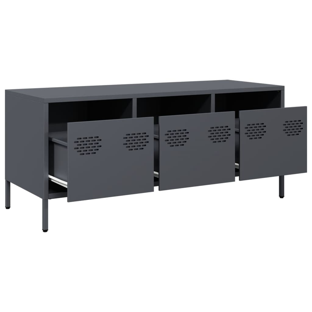 vidaXL Dulap TV, antracit, 101,5x39x43,5 cm, oțel laminat la rece