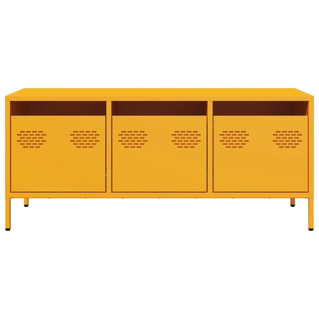 vidaXL Dulap TV, galben muștar, 101,5x39x43,5 cm, oțel laminat la rece