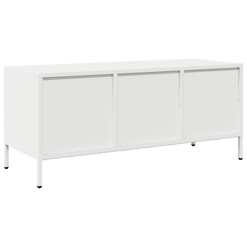 vidaXL Dulap TV, alb, 101,5x39x43,5 cm, oțel laminat la rece