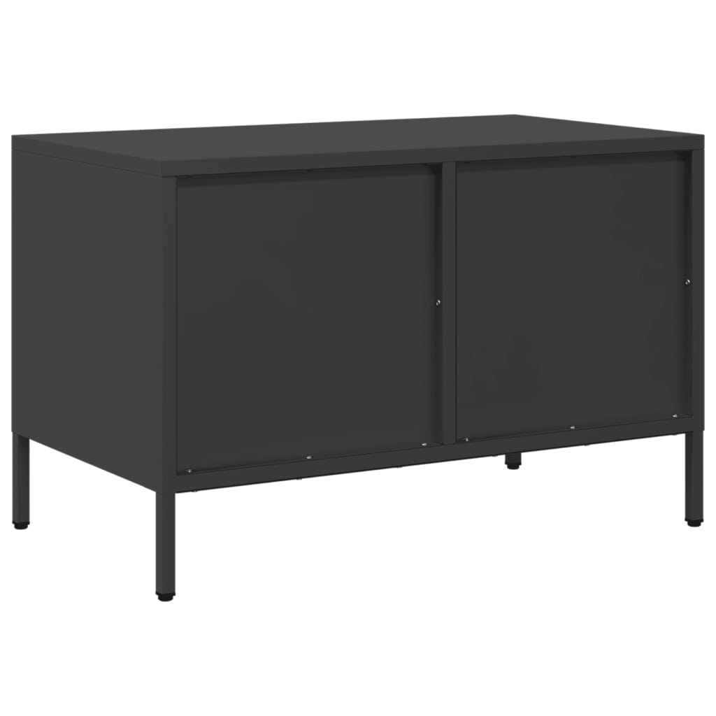 vidaXL Dulap TV, negru, 68x39x43,5 cm, oțel laminat la rece vidaXL Dulap TV, negru, 68x39x43,5 cm, oțel laminat la rece