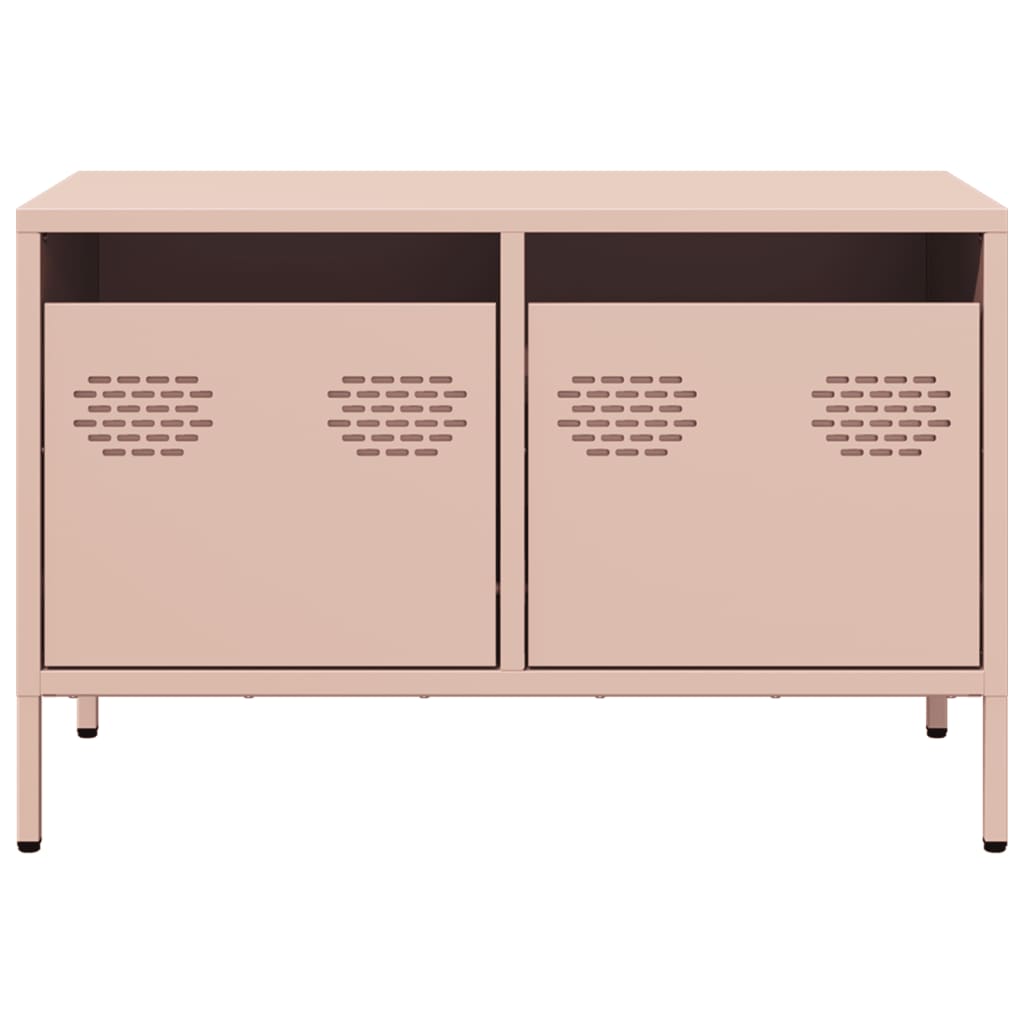 vidaXL Dulap TV, roz, 68x39x43,5 cm, oțel laminat la rece vidaXL Dulap TV, roz, 68x39x43,5 cm, oțel laminat la rece