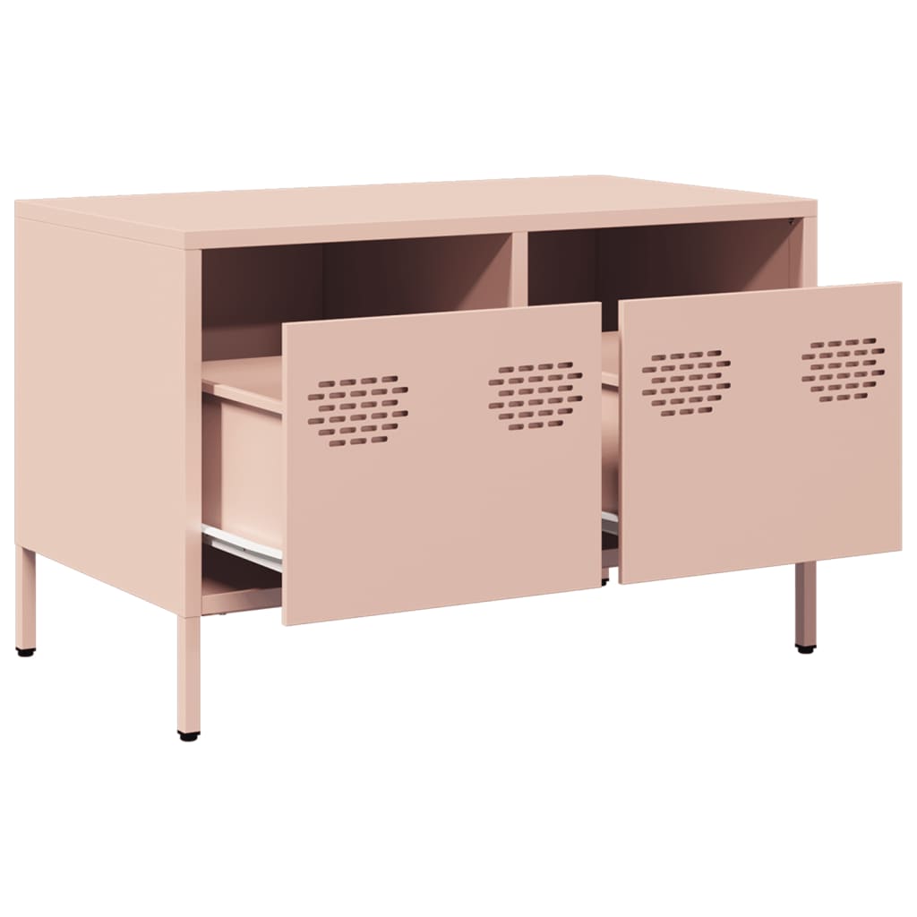 vidaXL Dulap TV, roz, 68x39x43,5 cm, oțel laminat la rece vidaXL Dulap TV, roz, 68x39x43,5 cm, oțel laminat la rece
