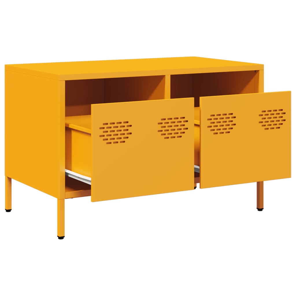 vidaXL Dulap TV, galben muștar, 68x39x43,5 cm, oțel laminat la rece