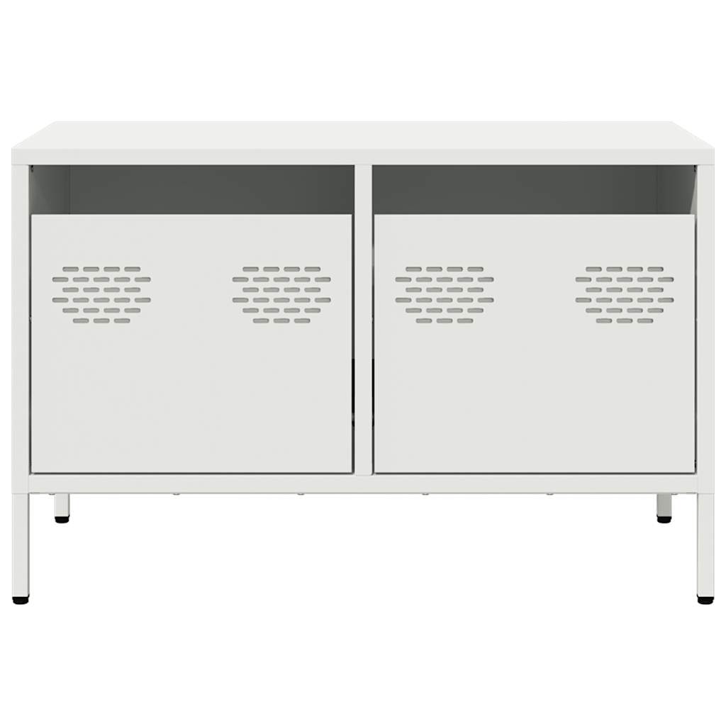 vidaXL Dulap TV, alb, 68x39x43,5 cm, oțel laminat la rece vidaXL Dulap TV, alb, 68x39x43,5 cm, oțel laminat la rece