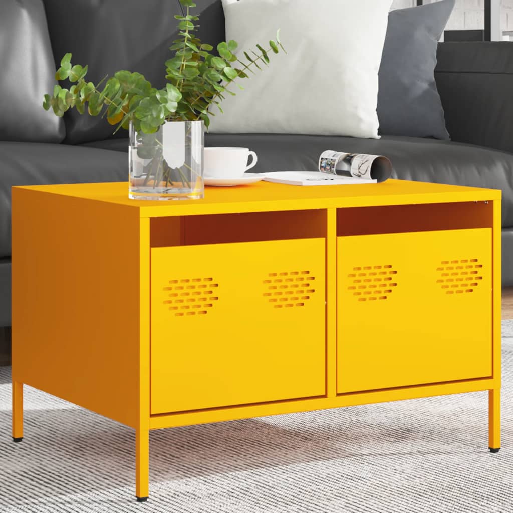 vidaXL Dulap TV, galben muștar, 68x50x43,5 cm, oțel laminat la rece