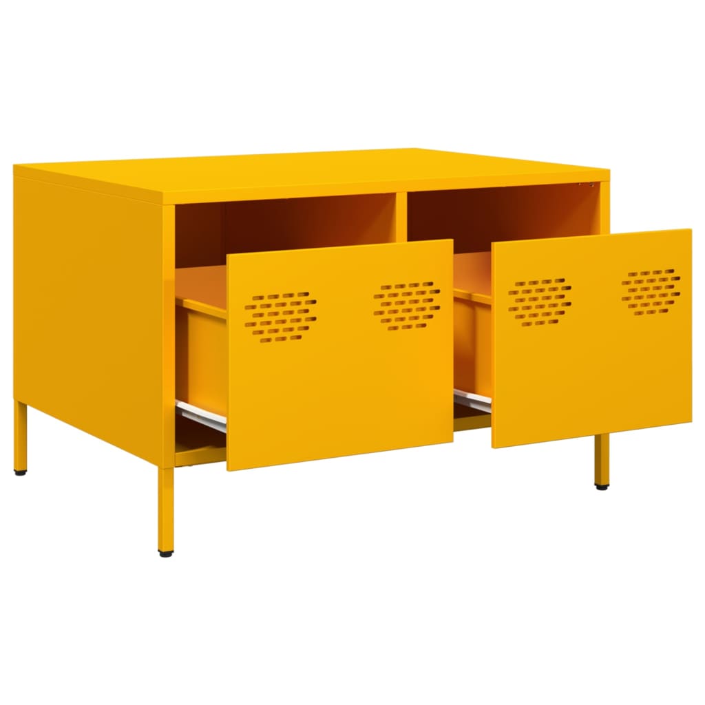 vidaXL Dulap TV, galben muștar, 68x50x43,5 cm, oțel laminat la rece