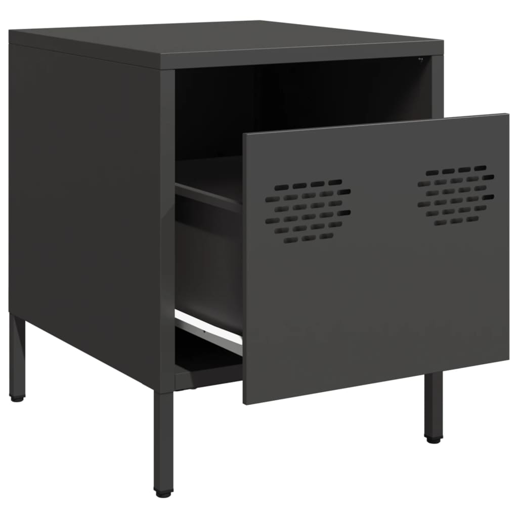 vidaXL Noptiere, 2 buc., negru, 35x39x43,5 cm, oțel vidaXL Noptiere, 2 buc., negru, 35x39x43,5 cm, oțel