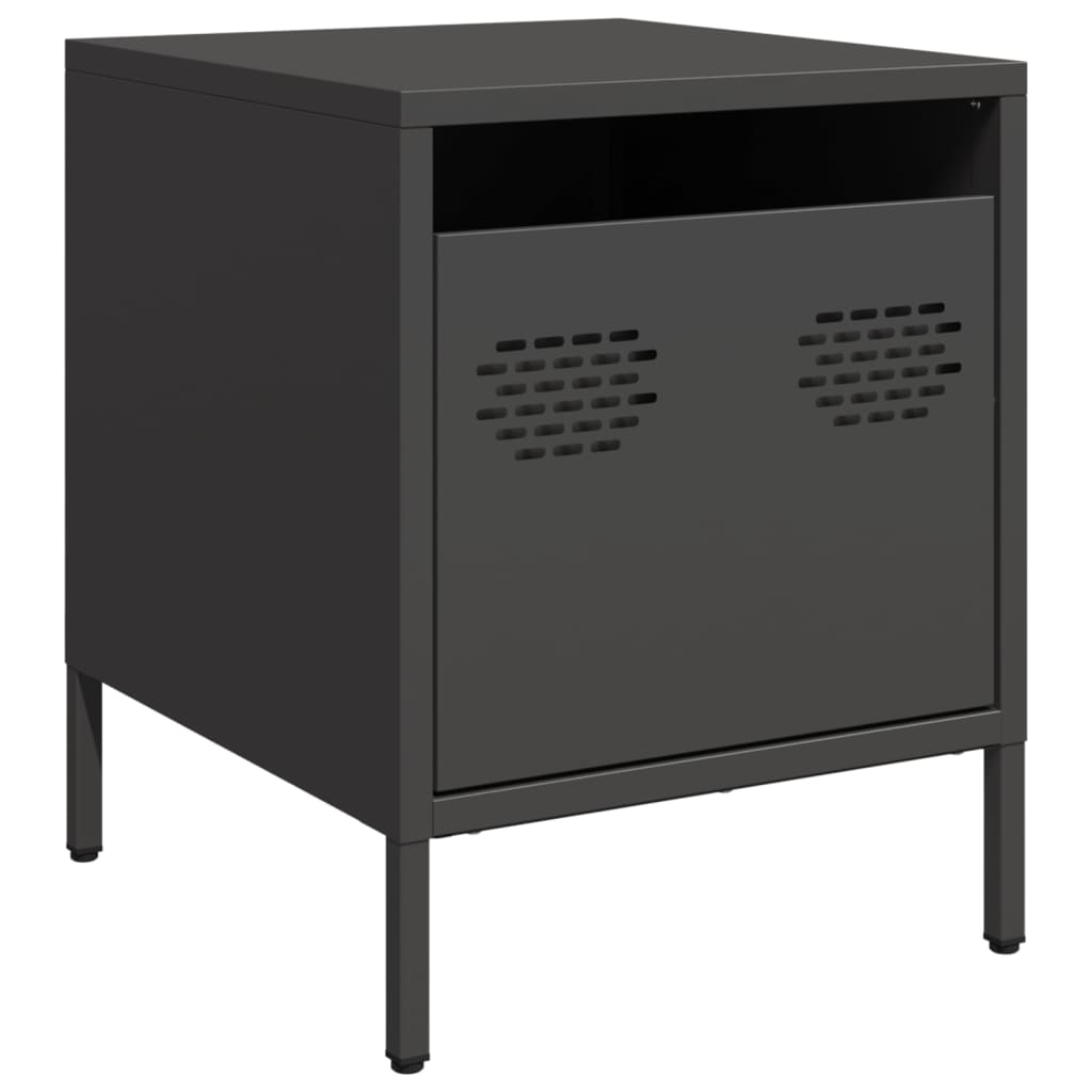 vidaXL Noptiere, 2 buc., negru, 35x39x43,5 cm, oțel vidaXL Noptiere, 2 buc., negru, 35x39x43,5 cm, oțel