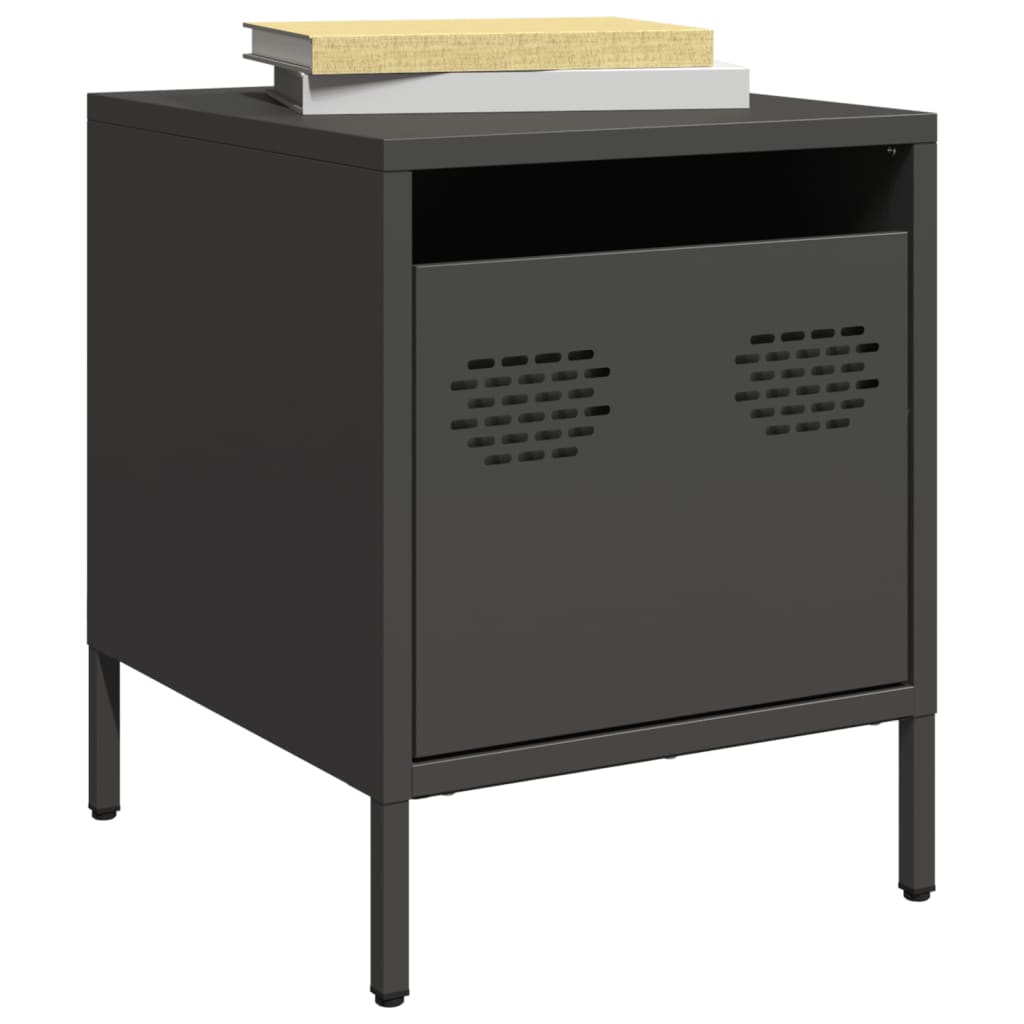 vidaXL Noptiere, 2 buc., negru, 35x39x43,5 cm, oțel vidaXL Noptiere, 2 buc., negru, 35x39x43,5 cm, oțel