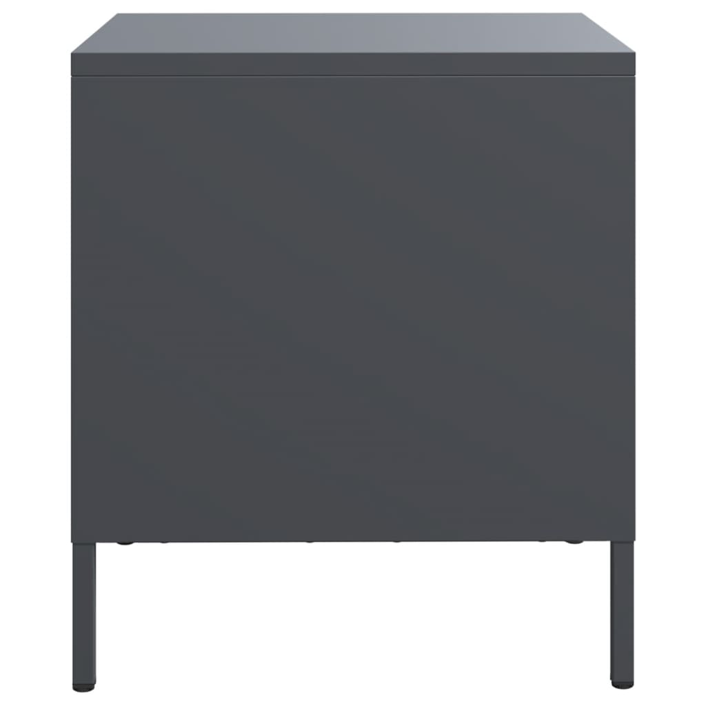 vidaXL Noptiere, 2 buc., antracit, 35x39x43,5 cm, oțel vidaXL Noptiere, 2 buc., antracit, 35x39x43,5 cm, oțel