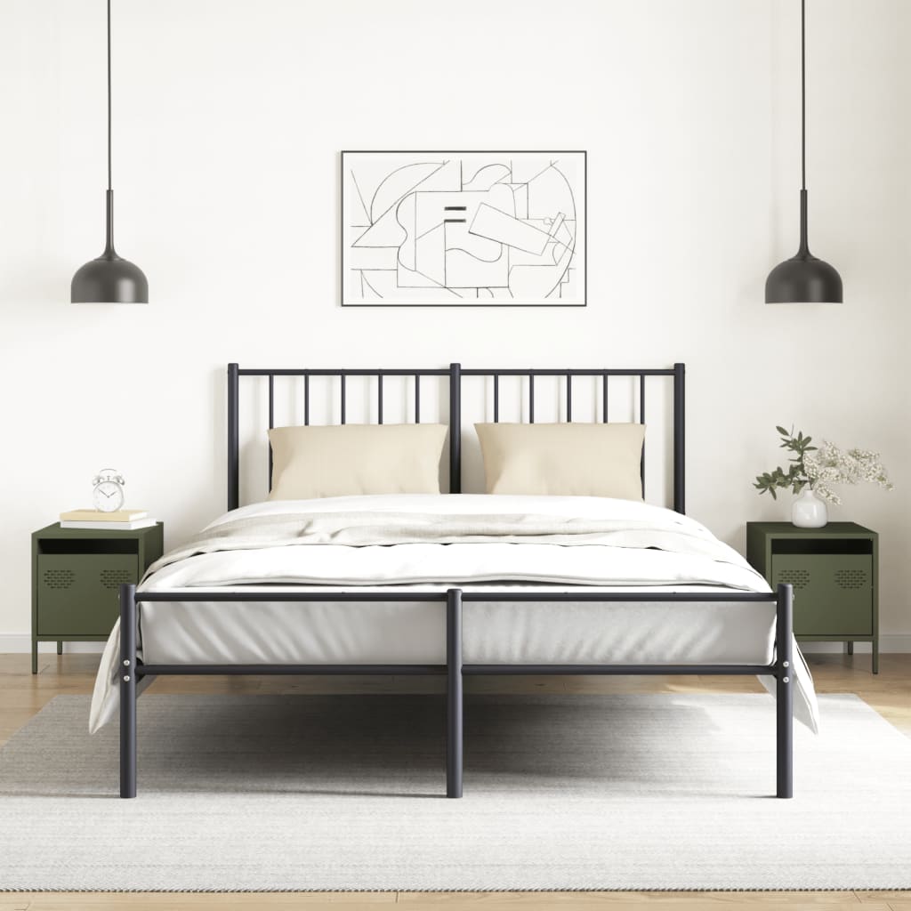 vidaXL Noptiere, 2 buc., verde olive, 35x39x43,5 cm, oțel