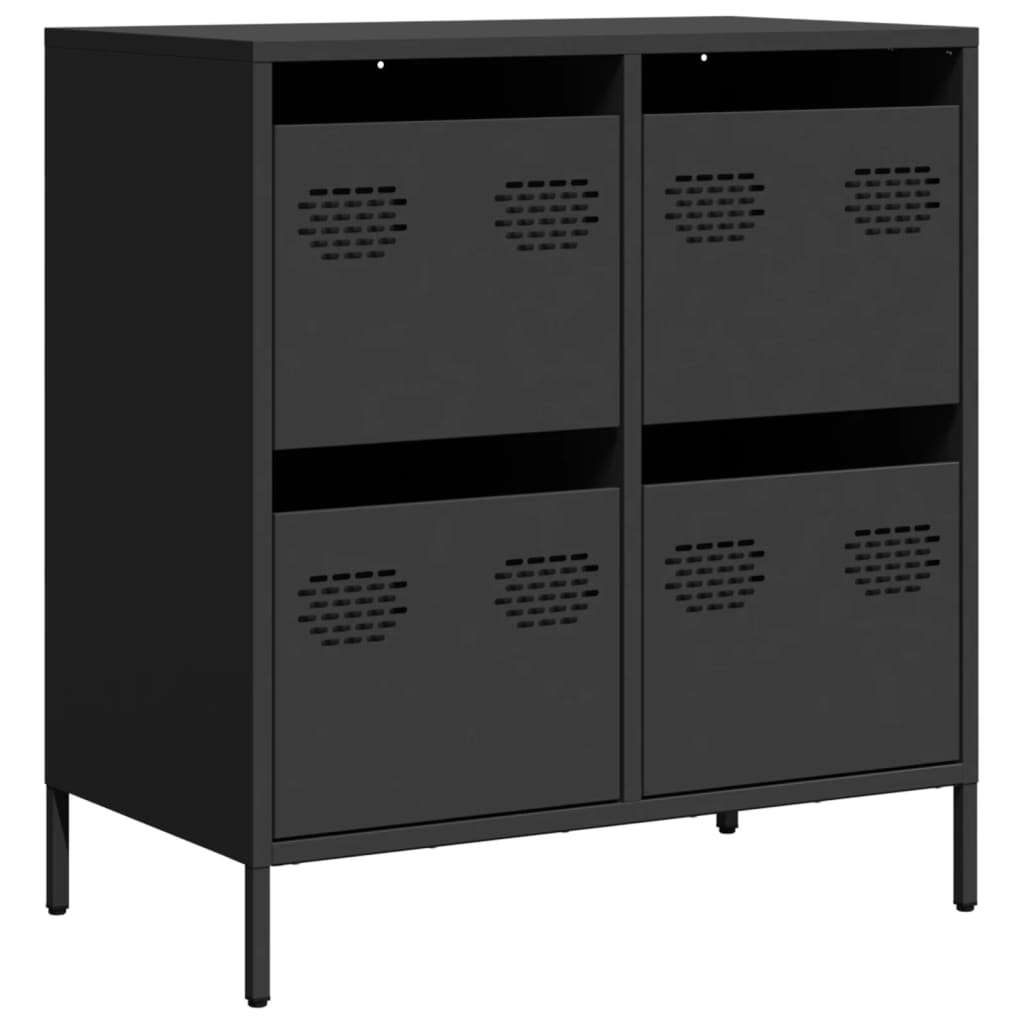 vidaXL Dulap, negru, 68x39x73,5 cm, oțel laminat la rece