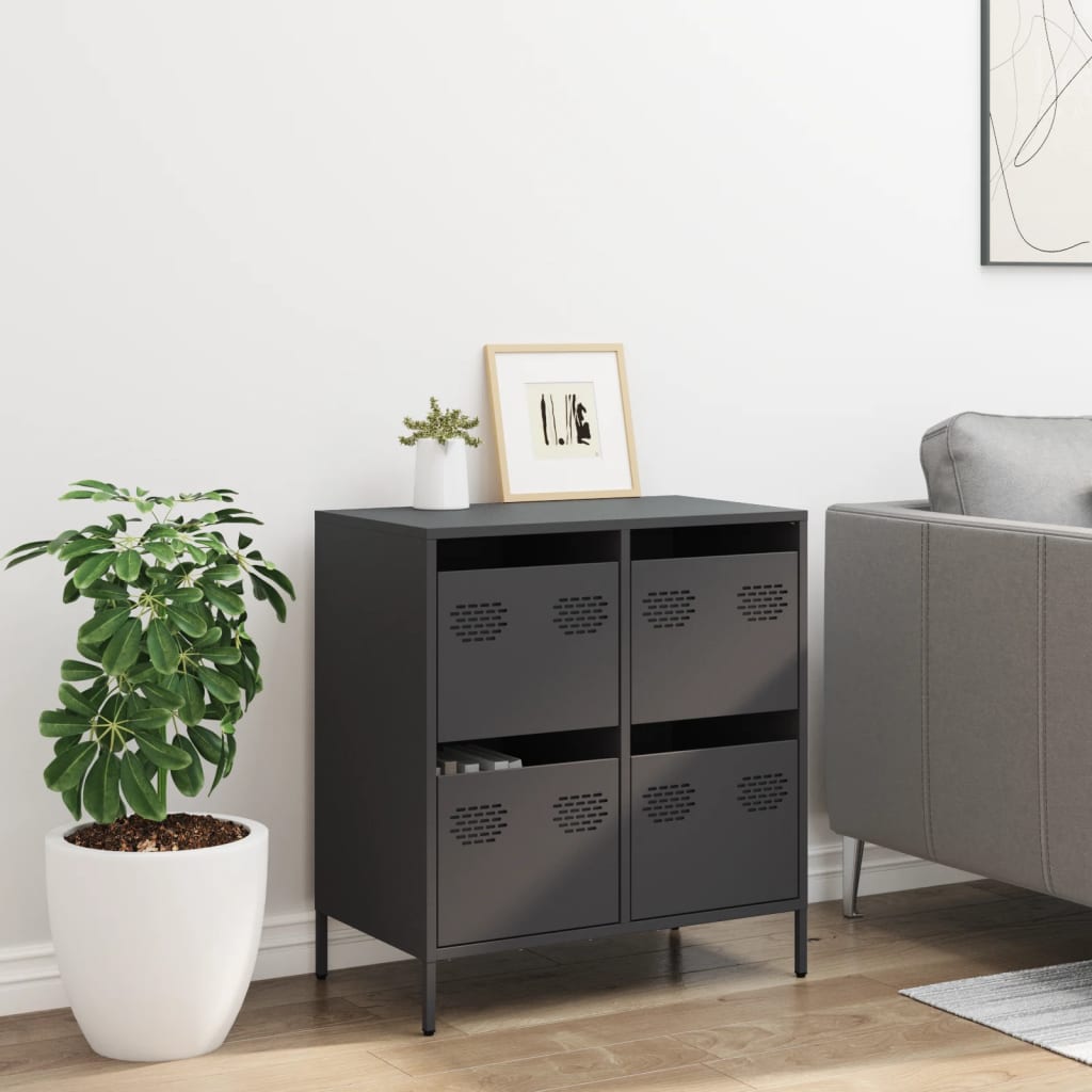 vidaXL Dulap, negru, 68x39x73,5 cm, oțel laminat la rece