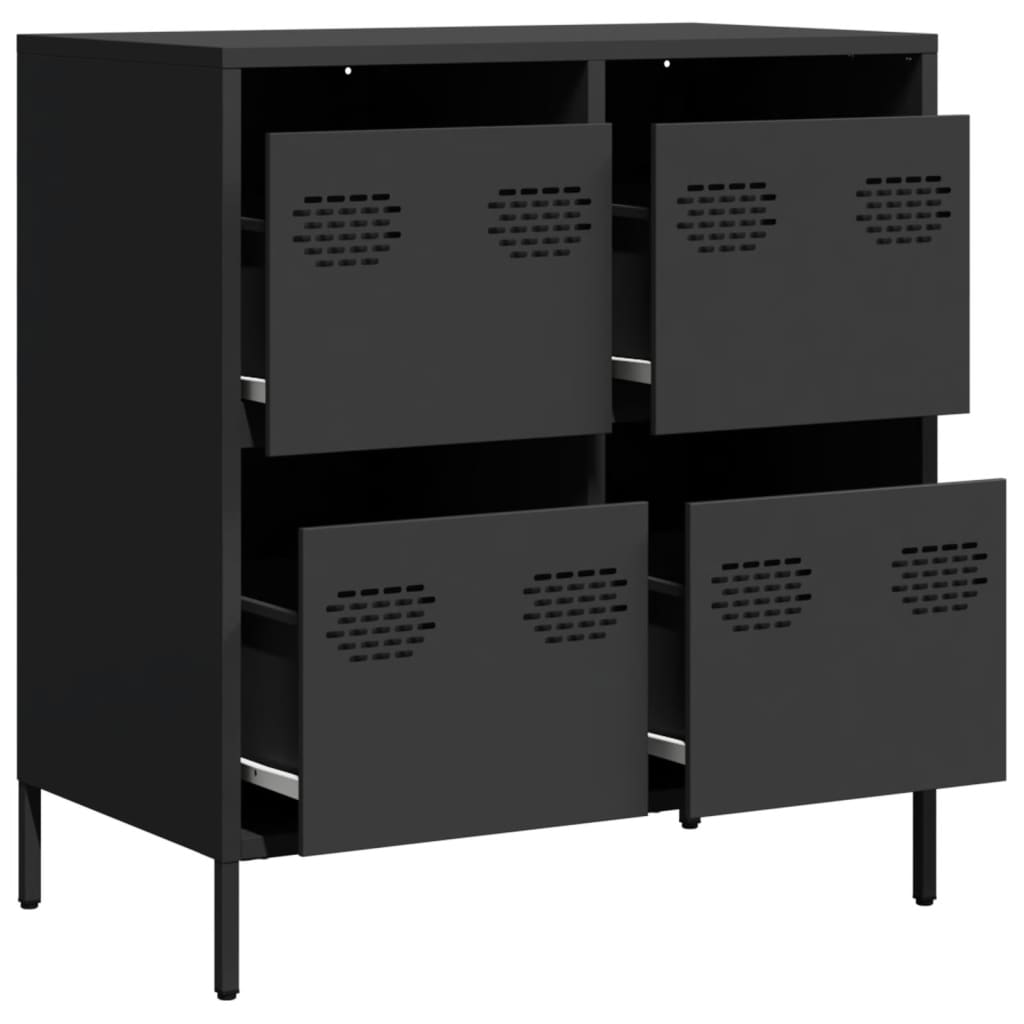vidaXL Dulap, negru, 68x39x73,5 cm, oțel laminat la rece