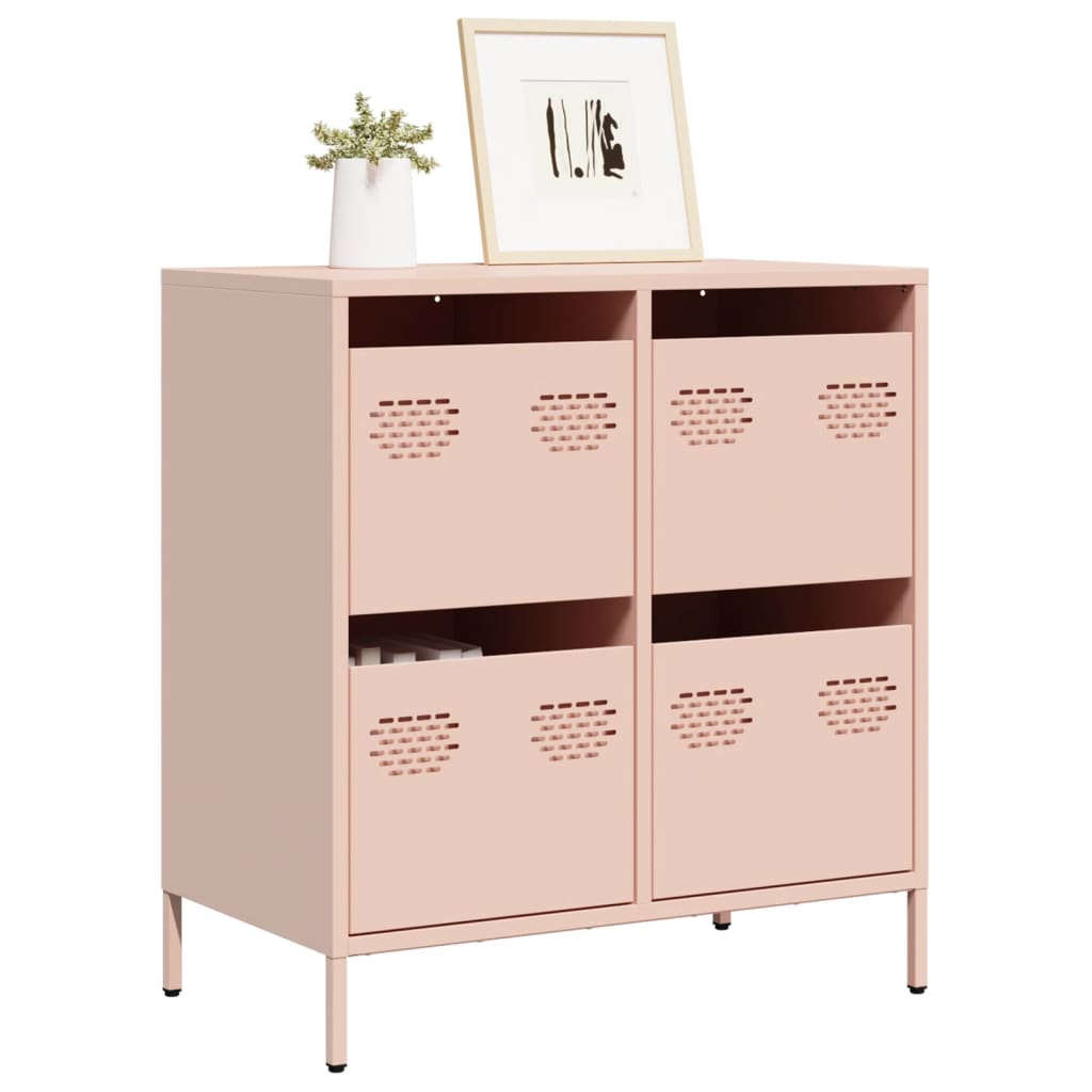 vidaXL Dulap, roz, 68x39x73,5 cm, oțel laminat la rece vidaXL Dulap, roz, 68x39x73,5 cm, oțel laminat la rece