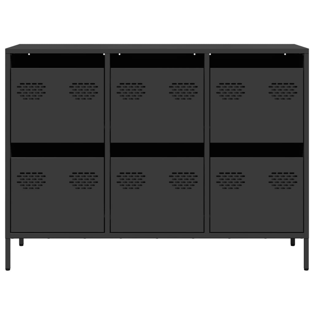 vidaXL Dulap, negru, 101,5x39x73,5 cm, oțel laminat la rece