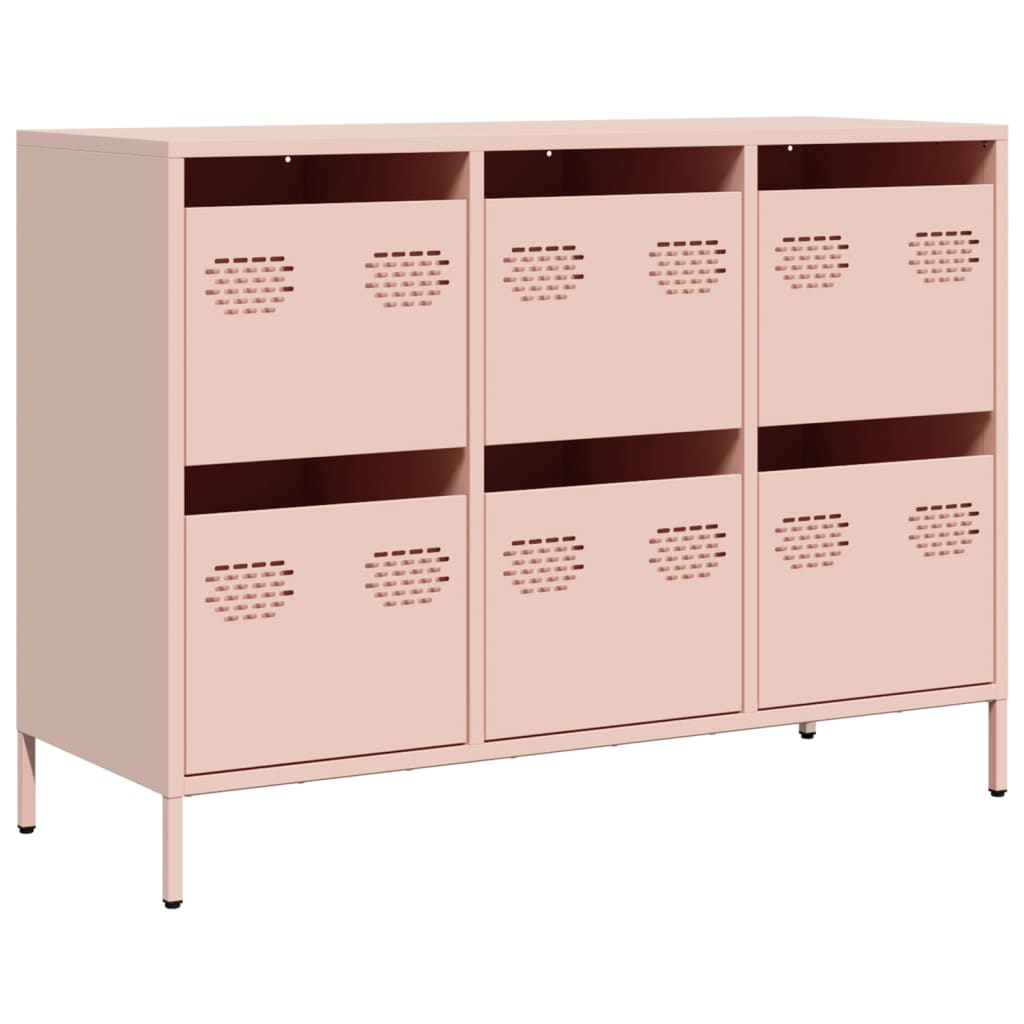 vidaXL Dulap, roz, 101,5x39x73,5 cm, oțel laminat la rece