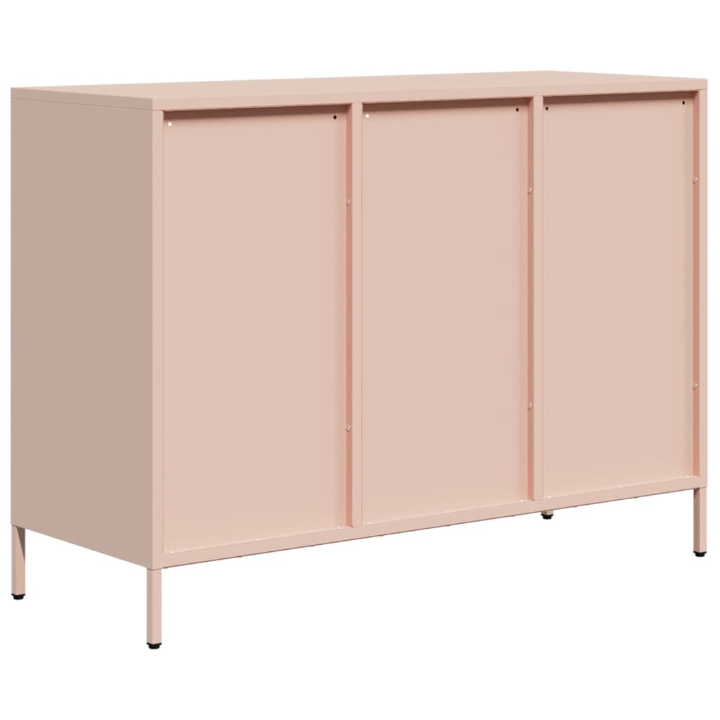 vidaXL Dulap, roz, 101,5x39x73,5 cm, oțel laminat la rece