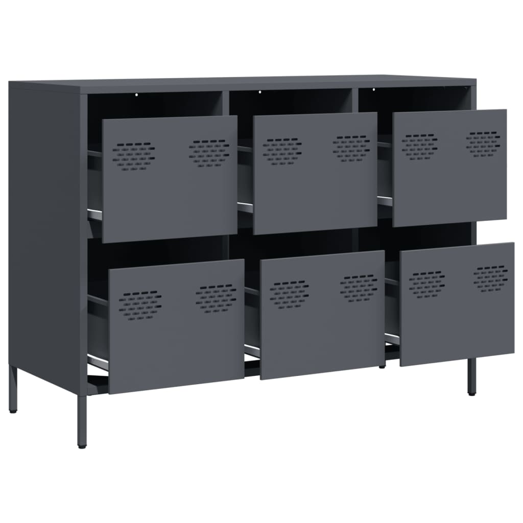vidaXL Dulap, antracit, 101,5x39x73,5 cm, oțel laminat la rece vidaXL Dulap, antracit, 101,5x39x73,5 cm, oțel laminat la rece