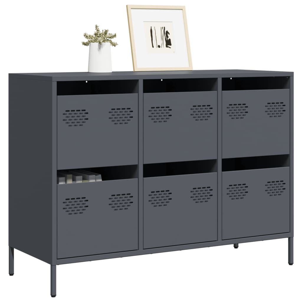 vidaXL Dulap, antracit, 101,5x39x73,5 cm, oțel laminat la rece vidaXL Dulap, antracit, 101,5x39x73,5 cm, oțel laminat la rece