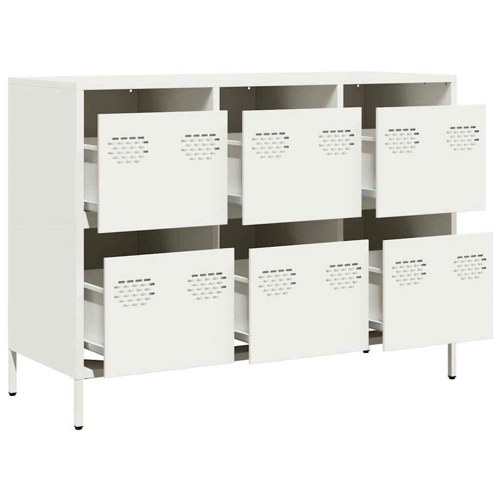 vidaXL Dulap, alb, 101,5x39x73,5 cm, oțel laminat la rece
