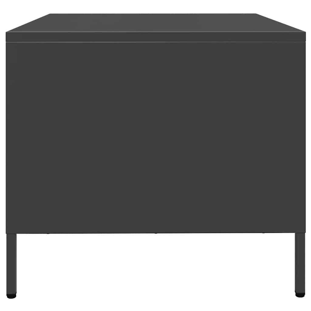 vidaXL Măsuță de cafea, negru, 101,5x50x43,5 cm, oțel laminat la rece